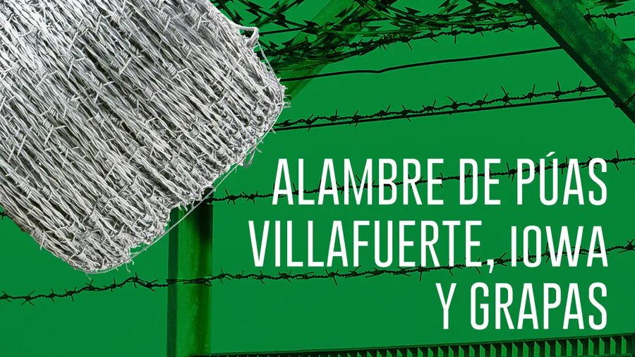 Alambre de púas, villafuerte, iowa y grapas