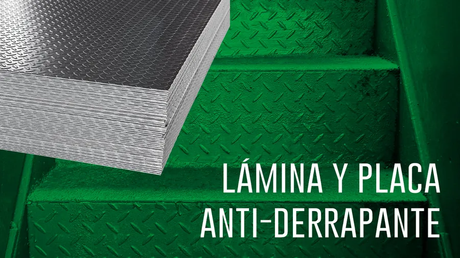 Lámina y placa anti-derrapante